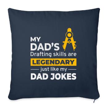 Architecte Papa Compétences De Dessin Papa Blagues Légende 📐 - Housse de coussin décorative 45 x 45 cm - bleu marine - Devant