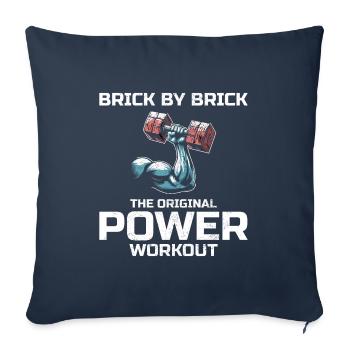 Maçon Maçon Maçon Humour Power Workout Drôle - Housse de coussin décorative 45 x 45 cm - bleu marine - Devant