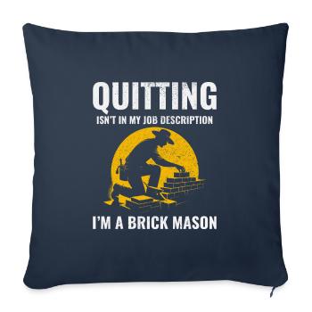 Unyielding Craftsmanship: The Brick Mason's Creed - Sofa pillowcase 17,3'' x 17,3'' (45 x 45 cm) - navy - Front