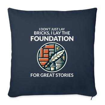 Bricklayer Chronicles: Crafting Stories in Bricks - Sofa pillowcase 17,3'' x 17,3'' (45 x 45 cm) - navy - Front