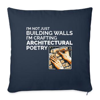 Architectural Poetry: The Art of Bricklayer Wit - Sofa pillowcase 17,3'' x 17,3'' (45 x 45 cm) - navy - Front