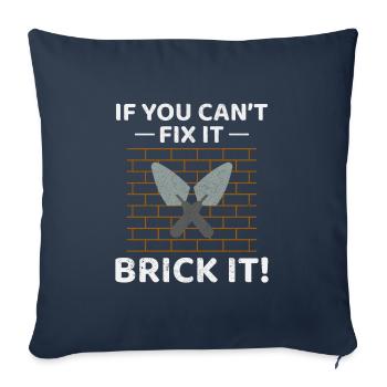 Brick It Up: Hilarious Bricklayer for DIY Lovers - Sofa pillowcase 17,3'' x 17,3'' (45 x 45 cm) - navy - Front