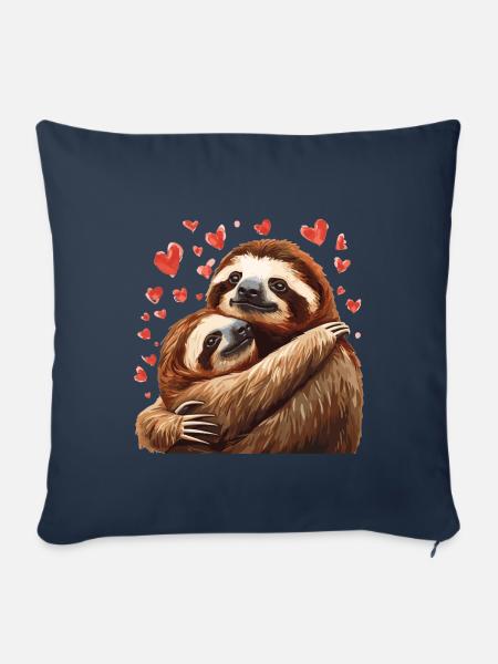 True love Faultiere - Sofakissenbezug 45 x 45 cm - Navy
