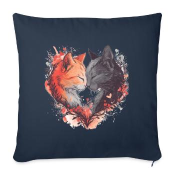 True love Katzen - Sofakissenbezug 45 x 45 cm - Navy - Vorne