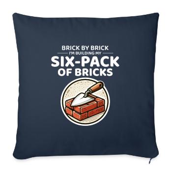 Six-Pack of Bricks: Humorous Bricklayer Fitness - Sofa pillowcase 17,3'' x 17,3'' (45 x 45 cm) - navy - Front