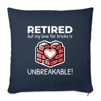 Unbreakable Brick Love: Retired Bricklayer - Sofa pillowcase 17,3'' x 17,3'' (45 x 45 cm) - navy - Front