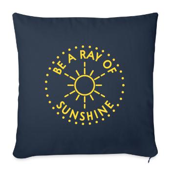 Dicton positif - Housse de coussin décorative 45 x 45 cm - bleu marine - Devant