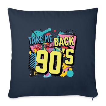 90s 90s Music Colorful Party Carnival Costume - Sofa pillowcase 17,3'' x 17,3'' (45 x 45 cm) - navy - Front