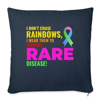 Rainbow Support for Rare Diseases Raise Awareness - Sofa pillowcase 17,3'' x 17,3'' (45 x 45 cm) - navy - Front