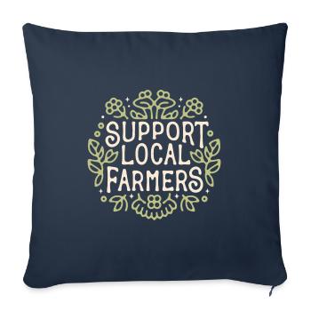 Support local farmers - Sofa pillowcase 17,3'' x 17,3'' (45 x 45 cm) - navy - Front