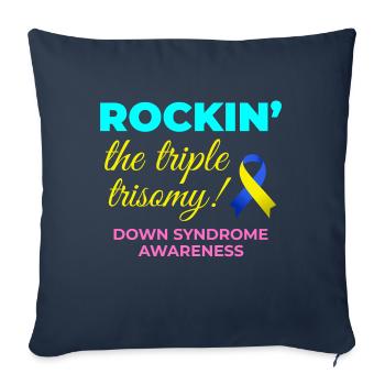 Down Syndrome Awareness Triple Trisomy Rock - Sofa pillowcase 17,3'' x 17,3'' (45 x 45 cm) - navy - Front