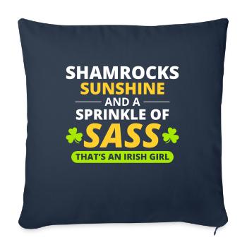 Irish Girl: Shamrocks, Sunshine, & Sass - Sofa pillowcase 17,3'' x 17,3'' (45 x 45 cm) - navy - Front