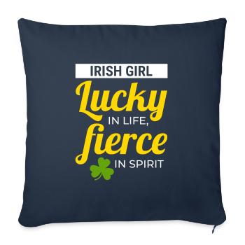 Irish Girl: Lucky & Fierce Humour - Sofa pillowcase 17,3'' x 17,3'' (45 x 45 cm) - navy - Front