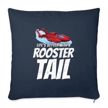 Rooster Tail Rumble : Plaisir des courses d’hydroplanes - Housse de coussin décorative 45 x 45 cm - bleu marine - Devant
