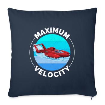 Hydroplane, Bateau, Hors-bord, Bateau à moteur - Housse de coussin décorative 45 x 45 cm - bleu marine - Devant