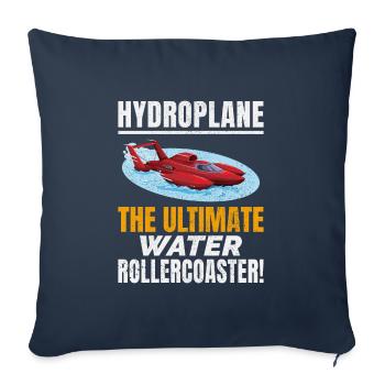 Hydroplane, Boat Racing, Rollercoaster Adventure, - Housse de coussin décorative 45 x 45 cm - bleu marine - Devant