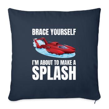 Alerte d’éclaboussure : Course d’hydroplanes Fun Water Sport - Housse de coussin décorative 45 x 45 cm - bleu marine - Devant