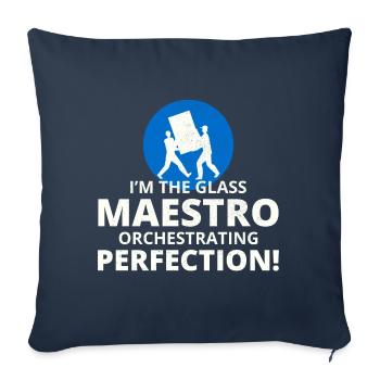 Glazier Window Glass Fitting Fitter Glasswork - Sofa pillowcase 17,3'' x 17,3'' (45 x 45 cm) - navy - Front