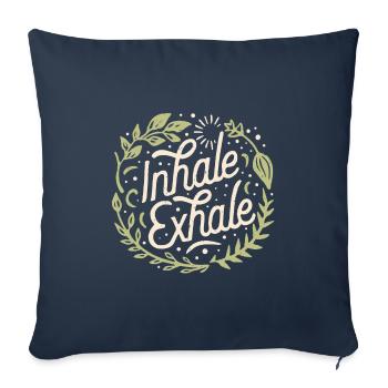 Inhale exhale inspire expire - Housse de coussin décorative 45 x 45 cm - bleu marine - Devant