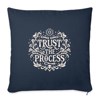 Trust the process Loi de l’attraction affirmation - Housse de coussin décorative 45 x 45 cm - bleu marine - Devant