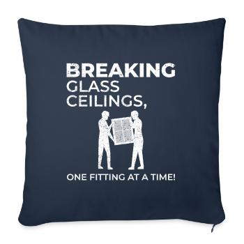Glazier Window Glass Fitting Fitter Glasswork - Sofa pillowcase 17,3'' x 17,3'' (45 x 45 cm) - navy - Front
