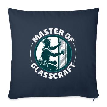 Glazier Window Glass Fitting Fitter Glasswork - Sofa pillowcase 17,3'' x 17,3'' (45 x 45 cm) - navy - Front