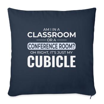 Travail Mèmes Bureau-Humour Lieu De Travail Drôle - Housse de coussin décorative 45 x 45 cm - bleu marine - Devant