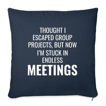 Travail Mèmes Bureau-Humour Lieu De Travail Drôle - Housse de coussin décorative 45 x 45 cm - bleu marine - Devant