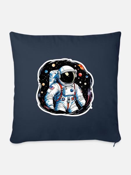 Astronaut Wasserfarben Aquarell - Sofakissenbezug 45 x 45 cm - Navy