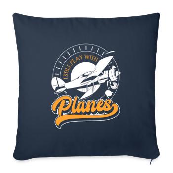 Aéromodélisme Hobby Pilote amateur Pilote d’essai - Housse de coussin décorative 45 x 45 cm - bleu marine - Devant