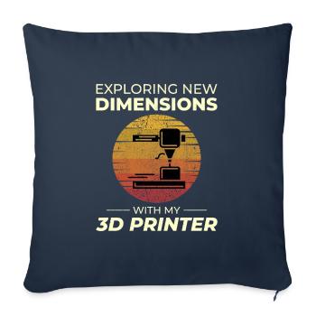 Imprimante 3D Impression 3D - Housse de coussin décorative 45 x 45 cm - bleu marine - Devant