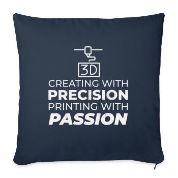 Imprimante 3D Impression 3D - Housse de coussin décorative 45 x 45 cm - bleu marine - Devant