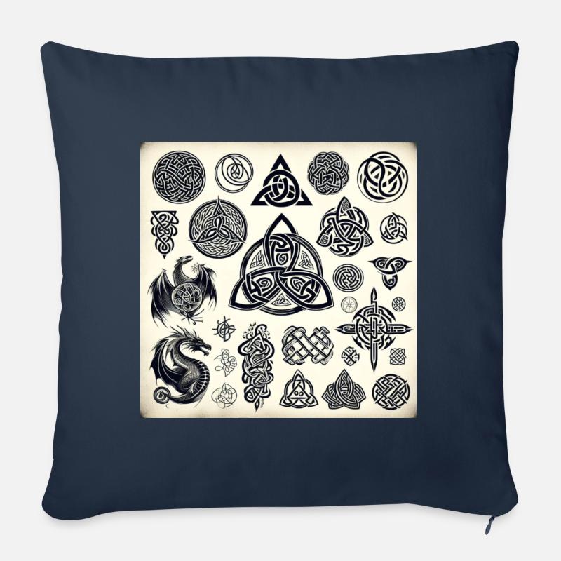 Keltische Symbole - Sofakissenbezug 45 x 45 cm - Navy