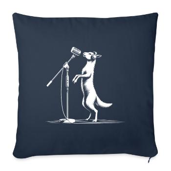 Petite chèvre au micro - Housse de coussin décorative 45 x 45 cm - bleu marine - Devant