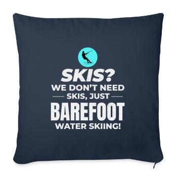 Pieds nus Ski nautique Sports extrêmes Pieds nus - Housse de coussin décorative 45 x 45 cm - bleu marine - Devant