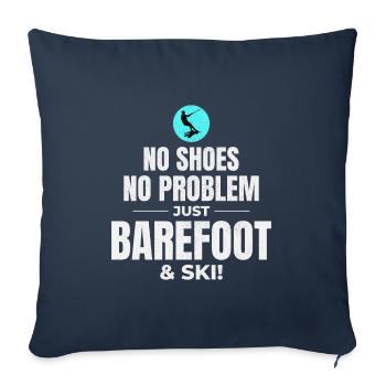 Pieds nus Ski nautique Sports extrêmes Pieds nus - Housse de coussin décorative 45 x 45 cm - bleu marine - Devant