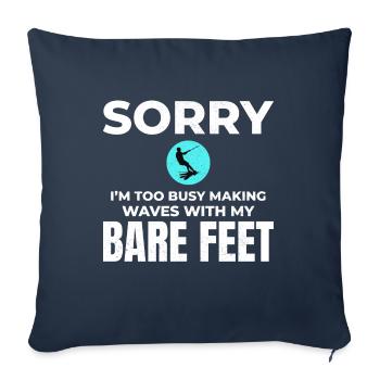 Pieds nus Ski nautique Sports extrêmes Pieds nus - Housse de coussin décorative 45 x 45 cm - bleu marine - Devant
