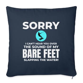 Pieds nus Ski nautique Sports extrêmes Pieds nus - Housse de coussin décorative 45 x 45 cm - bleu marine - Devant