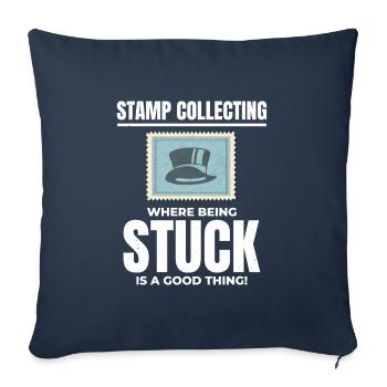 Collectionneur de timbres Collectionneur Hobby Philatéliste - Housse de coussin décorative 45 x 45 cm - bleu marine - Devant