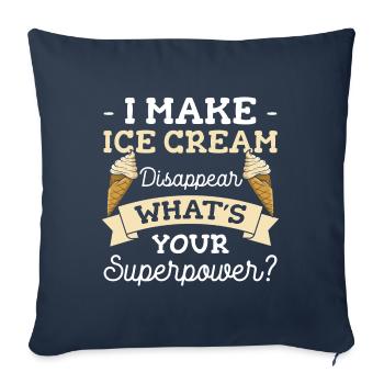 Crème glacée Boule de crème glacée Snacking Crème glacée - Housse de coussin décorative 45 x 45 cm - bleu marine - Devant