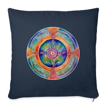 Symbole aux couleurs vives - Housse de coussin décorative 45 x 45 cm - bleu marine - Devant