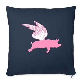 When Flying Wings Flying Pigs Can Fly - Sofa pillowcase 17,3'' x 17,3'' (45 x 45 cm) - navy - Front