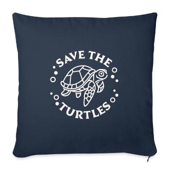 Save the turtles marine wildlife conservation - Sofa pillowcase 17,3'' x 17,3'' (45 x 45 cm) - navy - Front
