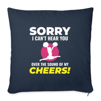 pom-pom girl pom-pom girl acclamation drôle - Housse de coussin décorative 45 x 45 cm - bleu marine - Devant