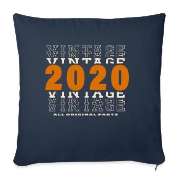 2020: Vintage - 4th Anniversary - Sofa pillowcase 17,3'' x 17,3'' (45 x 45 cm) - navy - Front