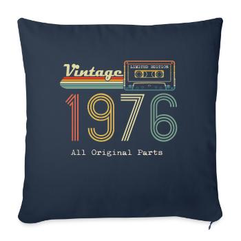 1976 Original 1976 Vintage Vintage Retro Jahrestag - Sofakissenbezug 45 x 45 cm - Navy - Vorne