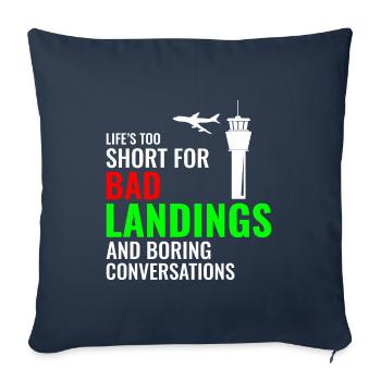Air Traffic Controller ATC Aviation Humor Airplane - Sofa pillowcase 17,3'' x 17,3'' (45 x 45 cm) - navy - Front