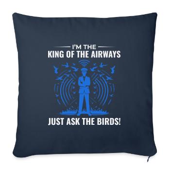 Contrôleur de la circulation aérienne ATC Aviation Humour Avion - Housse de coussin décorative 45 x 45 cm - bleu marine - Devant
