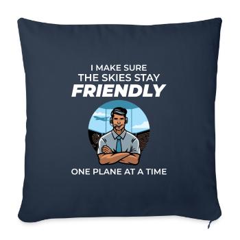 Air Traffic Controller ATC Aviation Humor Airplane - Sofa pillowcase 17,3'' x 17,3'' (45 x 45 cm) - navy - Front