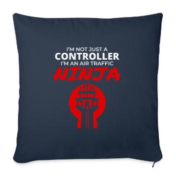 Air Traffic Controller Ninja ATC Aviation Humor - Sofa pillowcase 17,3'' x 17,3'' (45 x 45 cm) - navy - Front